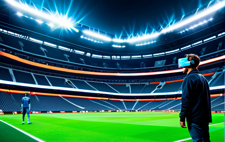 AR Immersive Stadium Experience**
"Futuristic sports stadium, fans wearing AR glasses, viewing holographic players on the field, vibrant colors, high-definition video boards displaying interactive stats, fully clothed, safe for work, appropriate content, professional digital art, perfect anatomy, natural proportions, family-friendly."
**